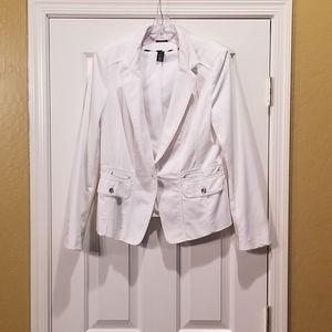 WHBM White Stretch Blazer